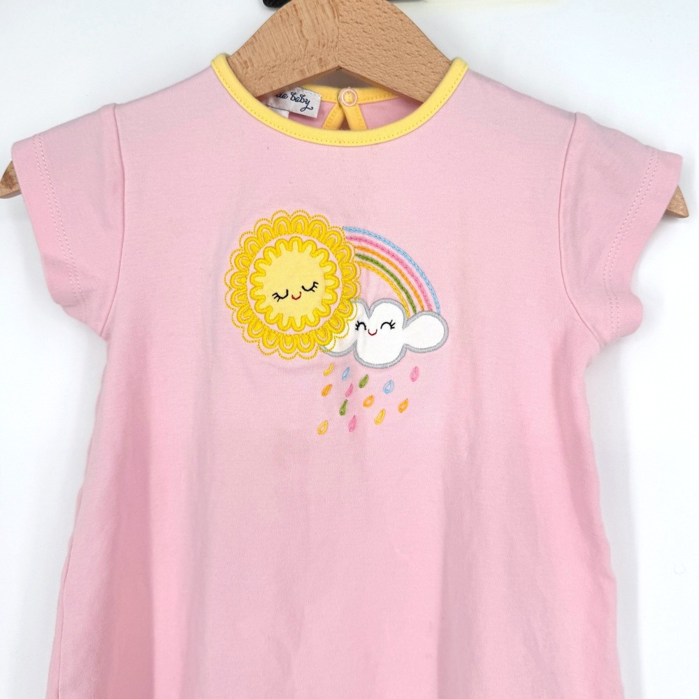Magnolia Baby Girl's Pink Happy Day! Rainbow Sun Dress Sz 2 Cotton - Picture 2 of 7